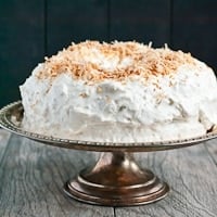Dark Chocolate Coconut Sour Cream Snowball Cake
