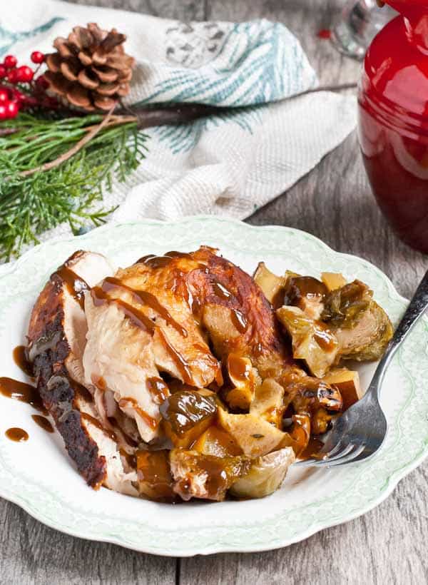 A tangy sweet Maple Dijon glaze takes this Roasted Chicken over the top!
