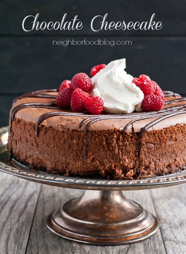 Easy Chocolate Cheesecake Recipe from Neighborfoodblog.com