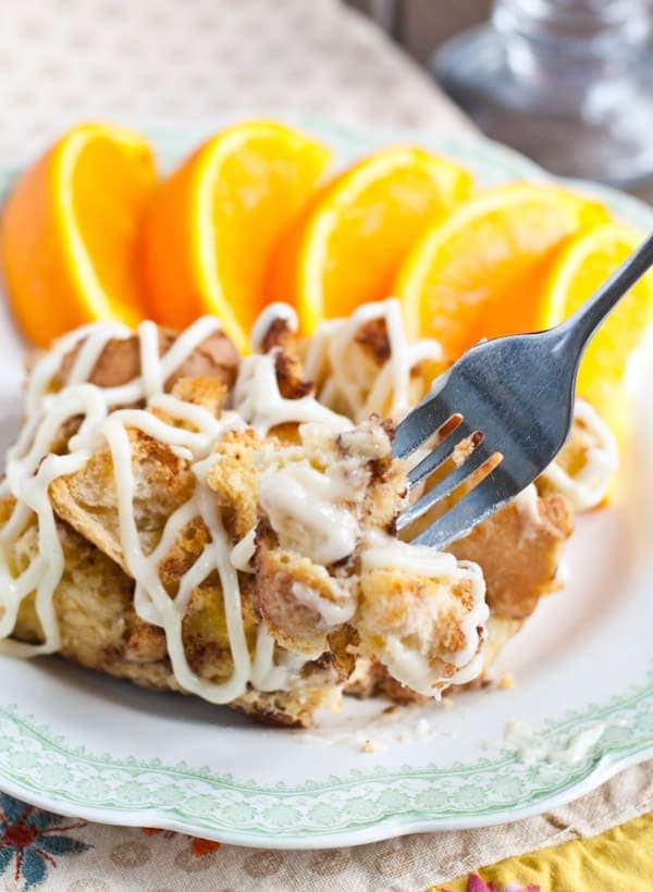 Orange French Toast Casserole with Cream Cheese Frosting via NeighborFoodblog.com