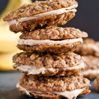 Peanut Butter Banana Oatmeal Creme Pies from NeighborFoodBlog.com
