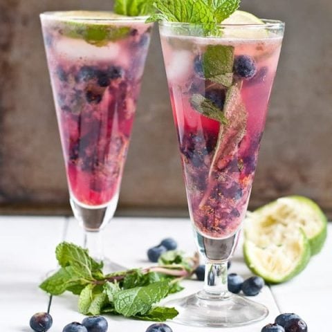This Blueberry Mojito Mocktail is a refreshing, summery drink that's perfect for baby showers or brunch!