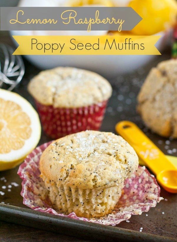 These Fluffy Lemon Poppy Seed Muffins are filled with raspberry jam for a breakfast treat that screams spring!
