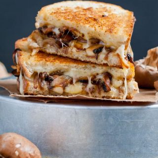 Sauteed Mushrooms and Swiss Grilled Cheese from NeighborFoodBlog.com