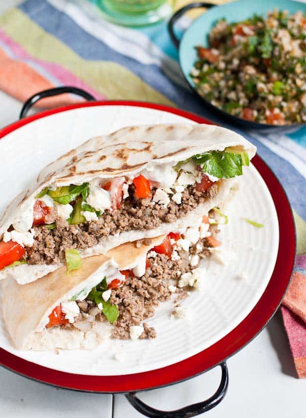 Ground Beef Gyros recipe on a lunch plate