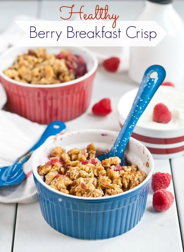 This Healthy Berry Crisp is a delightful breakfast or dessert that's vegan and gluten free!