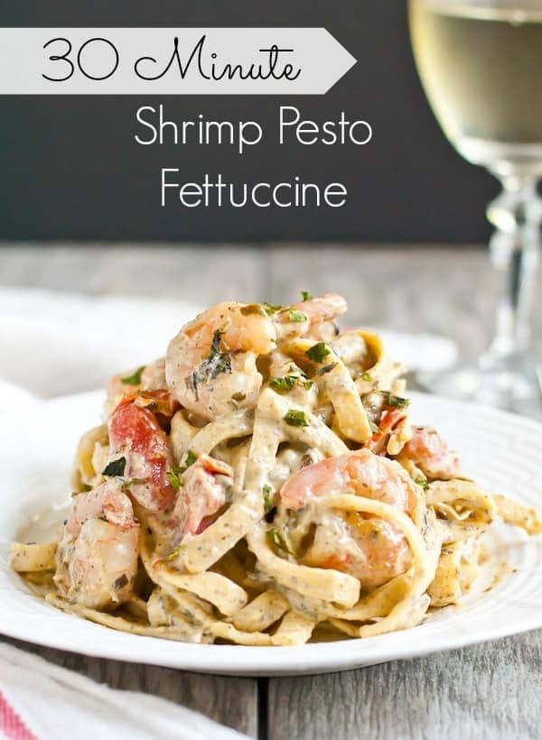 Creamy Shrimp Pesto Pasta from NeighborFoodBlog.com