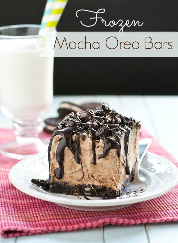 Frozen Mocha Oreo Bars are a dreamy no bake summer dessert!