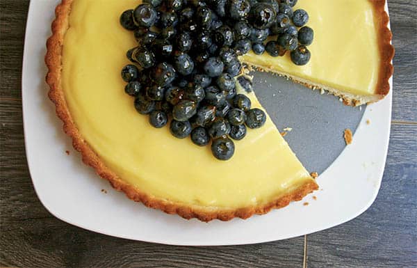 Lime Tart with Blueberry Apricot Topping