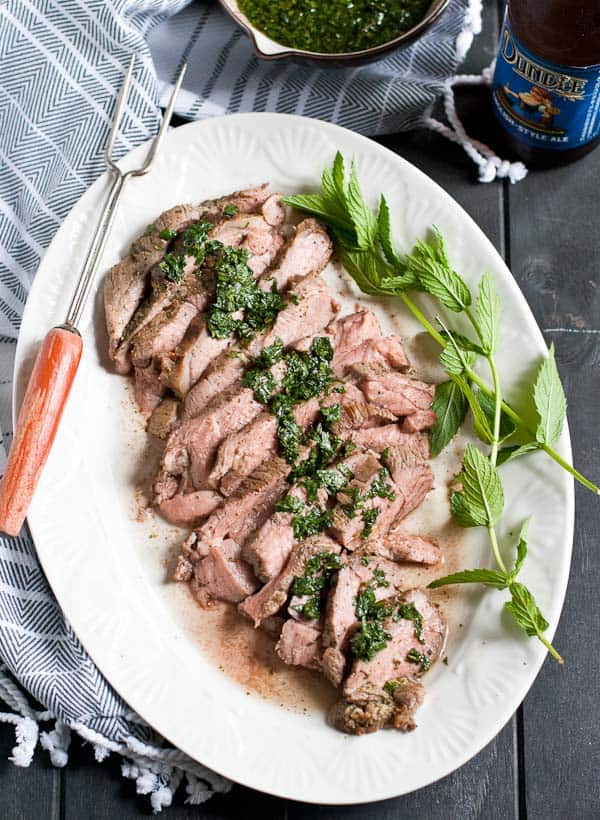 Grilled Leg of Lamb Recipe with Mint Sauce via NeighborFoodBlog.com
