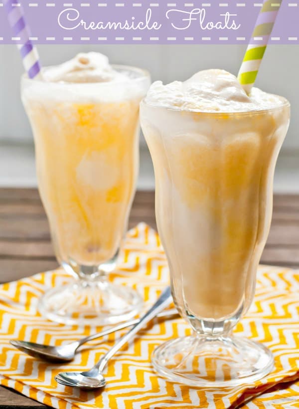 These dreamy Creamsicle Ice Cream Floats are made in a flash with only 3 ingredients! 