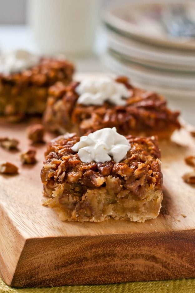 These Pecan Pie Bars are a great Thanksgiving dessert you can easily make gluten free!