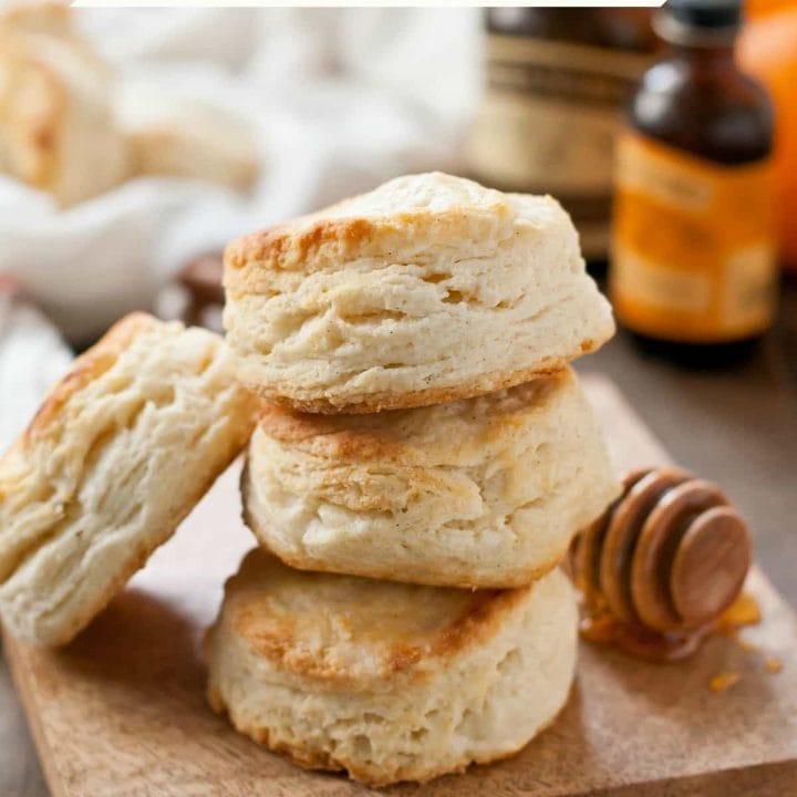 These Vanilla Orange Buttermilk Biscuits are so tender and flaky thanks to a special trick!