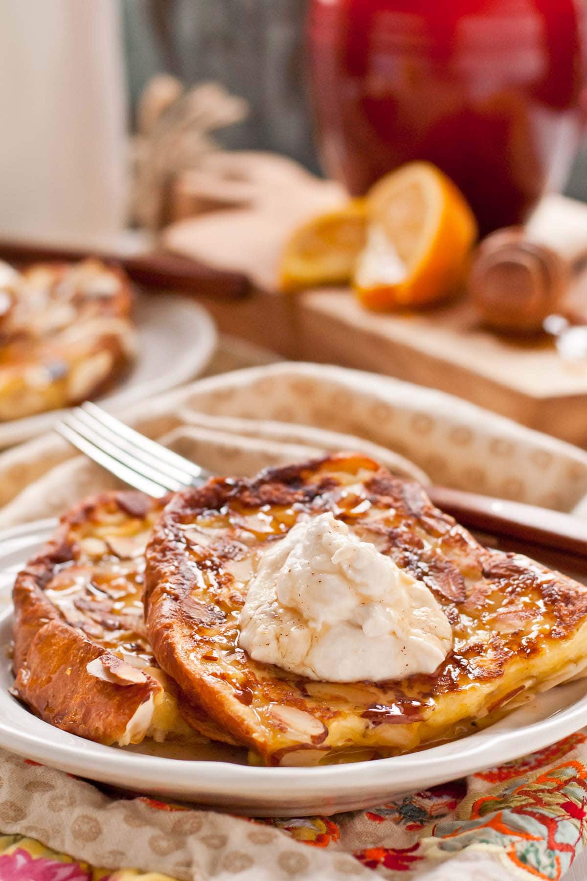 Almond Crusted French Toast with Honey and Ricotta is a special occasion breakfast treat!