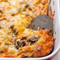 An easy Bubble Up Breakfast Casserole with cheese and ham is the perfect weekend breakfast for a crowd!