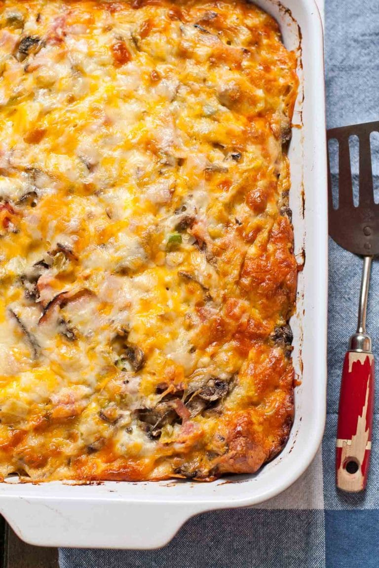 Bubble Up Ham and Cheese Biscuit Breakfast Casserole - NeighborFood