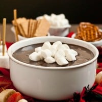 This Hot Chocolate Dip is the perfect four ingredient holiday party dessert!
