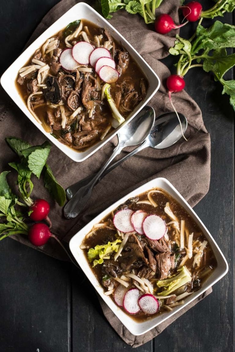 Slow Cooker Asian Beef and Mushroom Noodle Soup NeighborFood