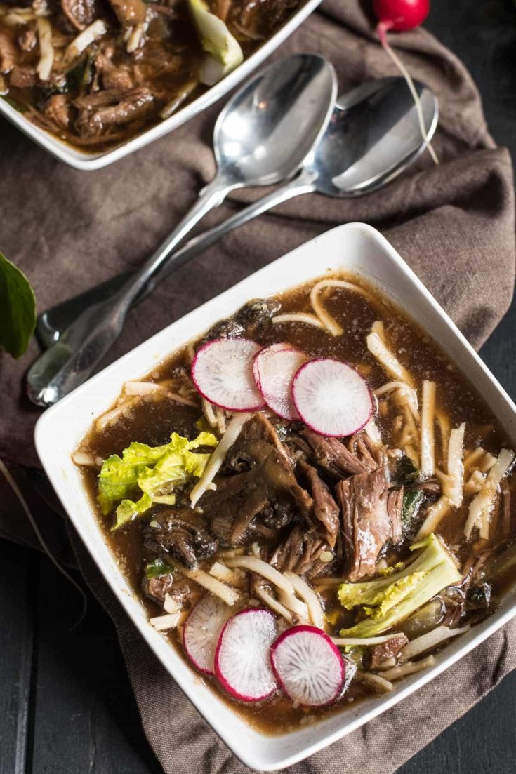 Slow Cooker Asian Beef and Mushroom Noodle Soup NeighborFood