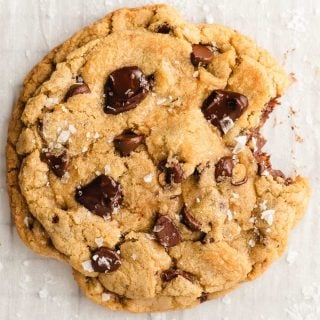 Bit Chocolate Chunk Cookie with a bite taken out of it.