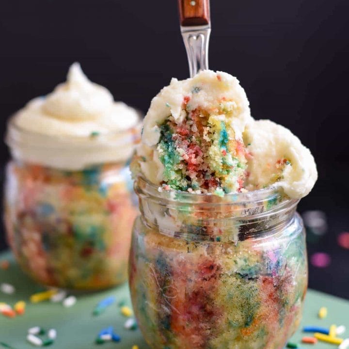 This Funfetti Cake for two is fun, sweet, and so easy to make!