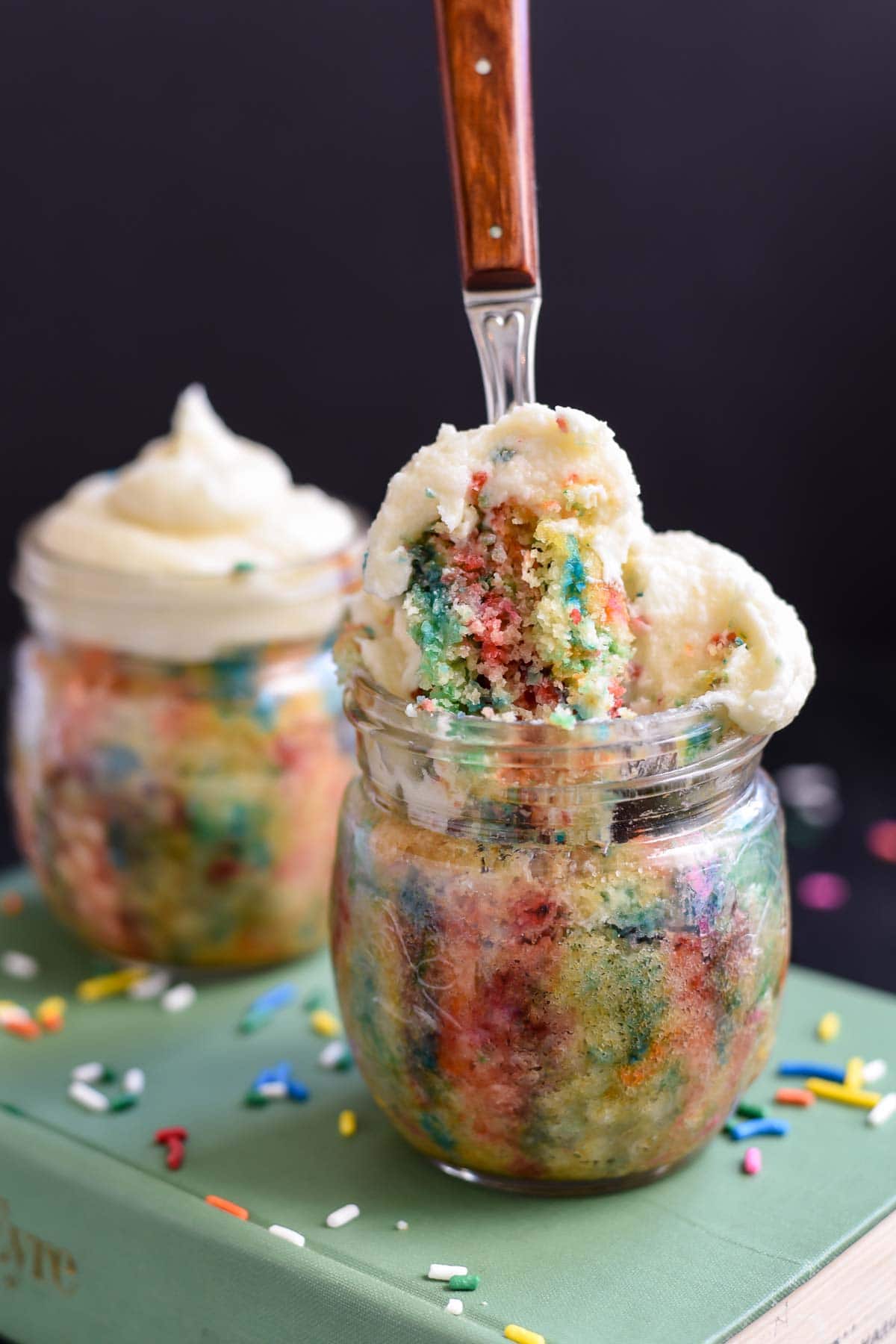 This Funfetti Cake for two is fun, sweet, and so easy to make! 