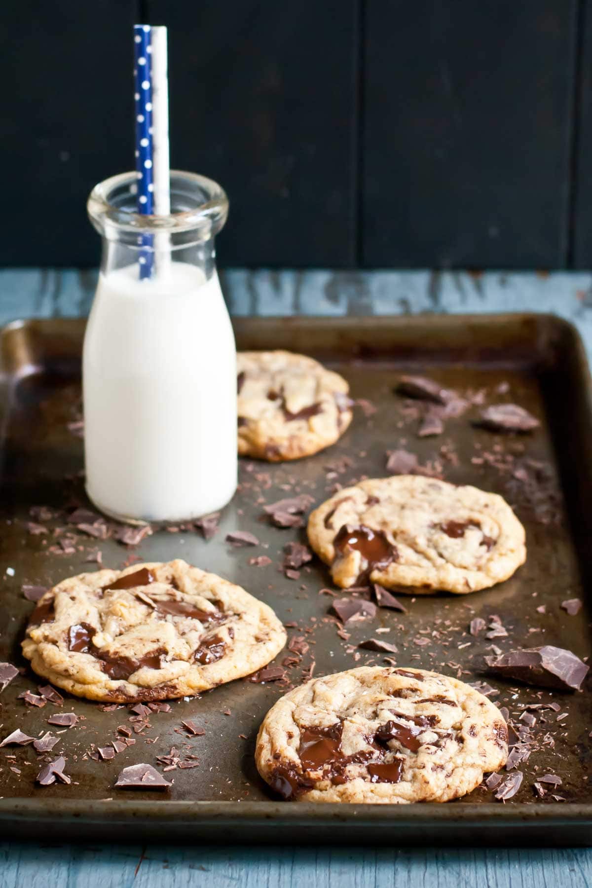 These Giant Bakery Style Chocolate Chunk Cookies are irresistible!