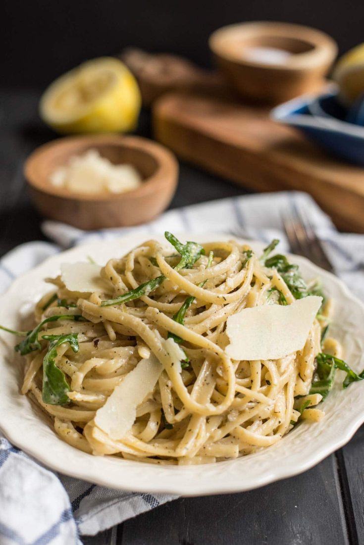 Parmesan Lemon Linguine with Arugula | NeighborFood