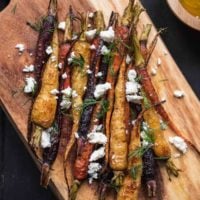 This Warm Roasted Carrot Salad with feta and dill is a great side dish for weeknights or special occasions.
