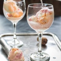 These Champagne Floats made with rainbow sherbet are such a fun and easy celebration drink!
