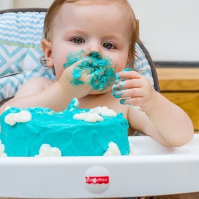 Our little guy loved the cloud cake we made for his airplane themed birthday party!