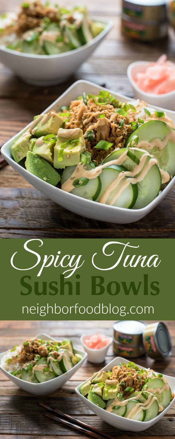 This Spicy Tuna Sushi Bowl Recipe is a great quick and healthy dinner for busy weeknights.