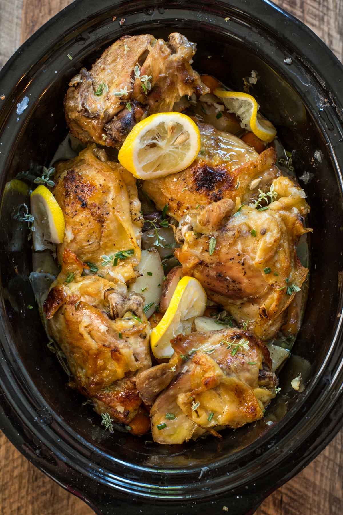 Lemon Garlic Chicken in Crockpot