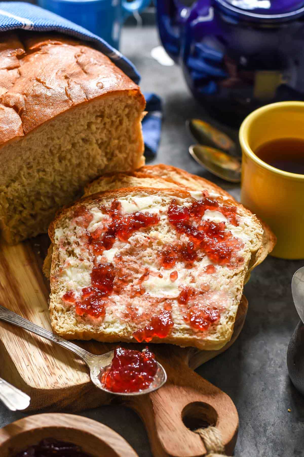 If you've been intimidated by homemade bread, this Amish White Bread recipe is a great way to start. It's easy and turns out an amazing fluffy, slightly sweet loaf!