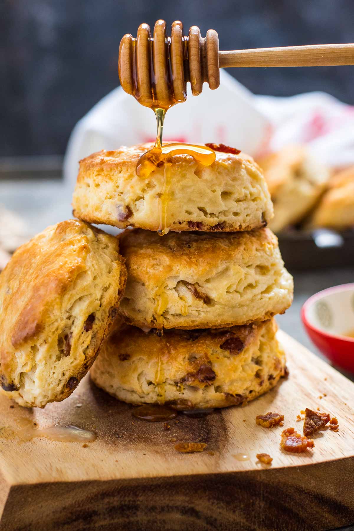 Sweet and savory Bacon Biscuits with a touch of honey are a showstopper!