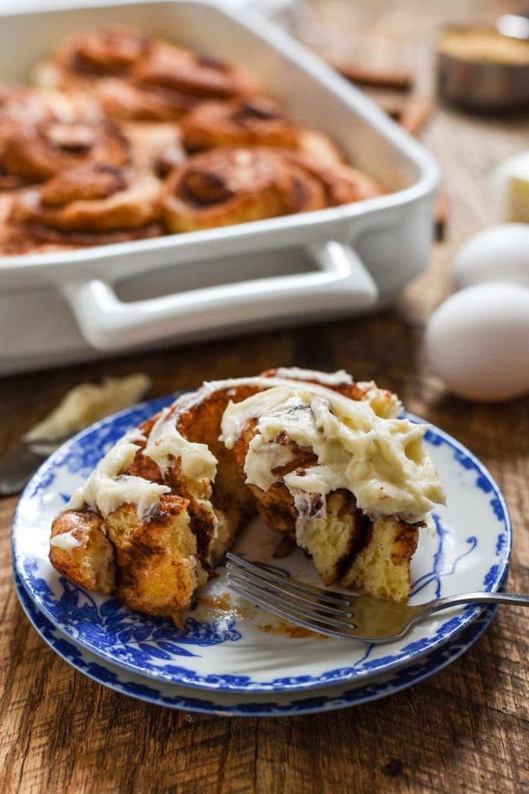 These giant Overnight Cinnamon Rolls with Cream Cheese Frosting are soft and chewy with gooey cinnamon sugar centers. It's everything a breakfast treat should be.