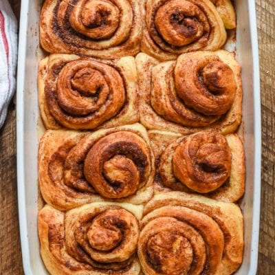 Save yourself from a stressful morning with these Overnight Cinnamon Rolls. They're soft, chewy, and pair perfectly with cream cheese frosting.