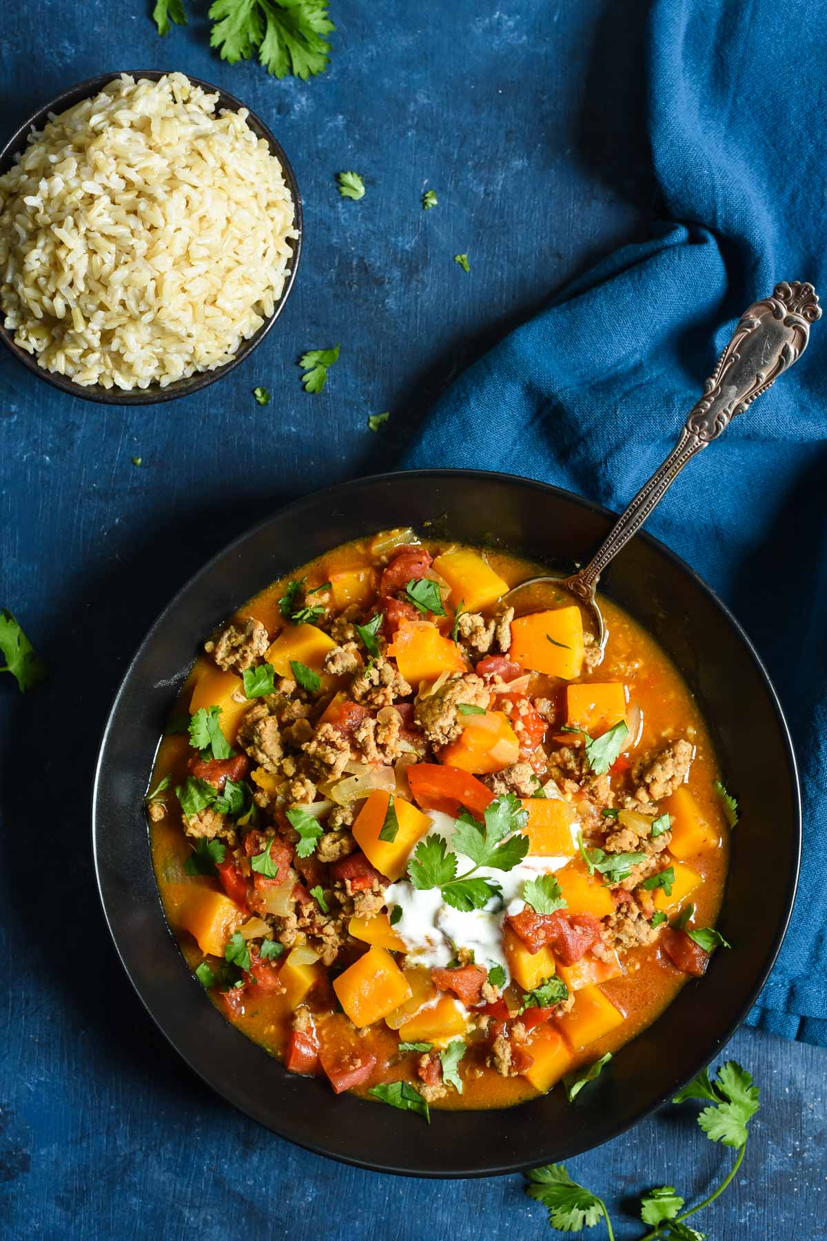 This Turkey and Butternut Squash Curry is a quick, healthy one pot meal. 