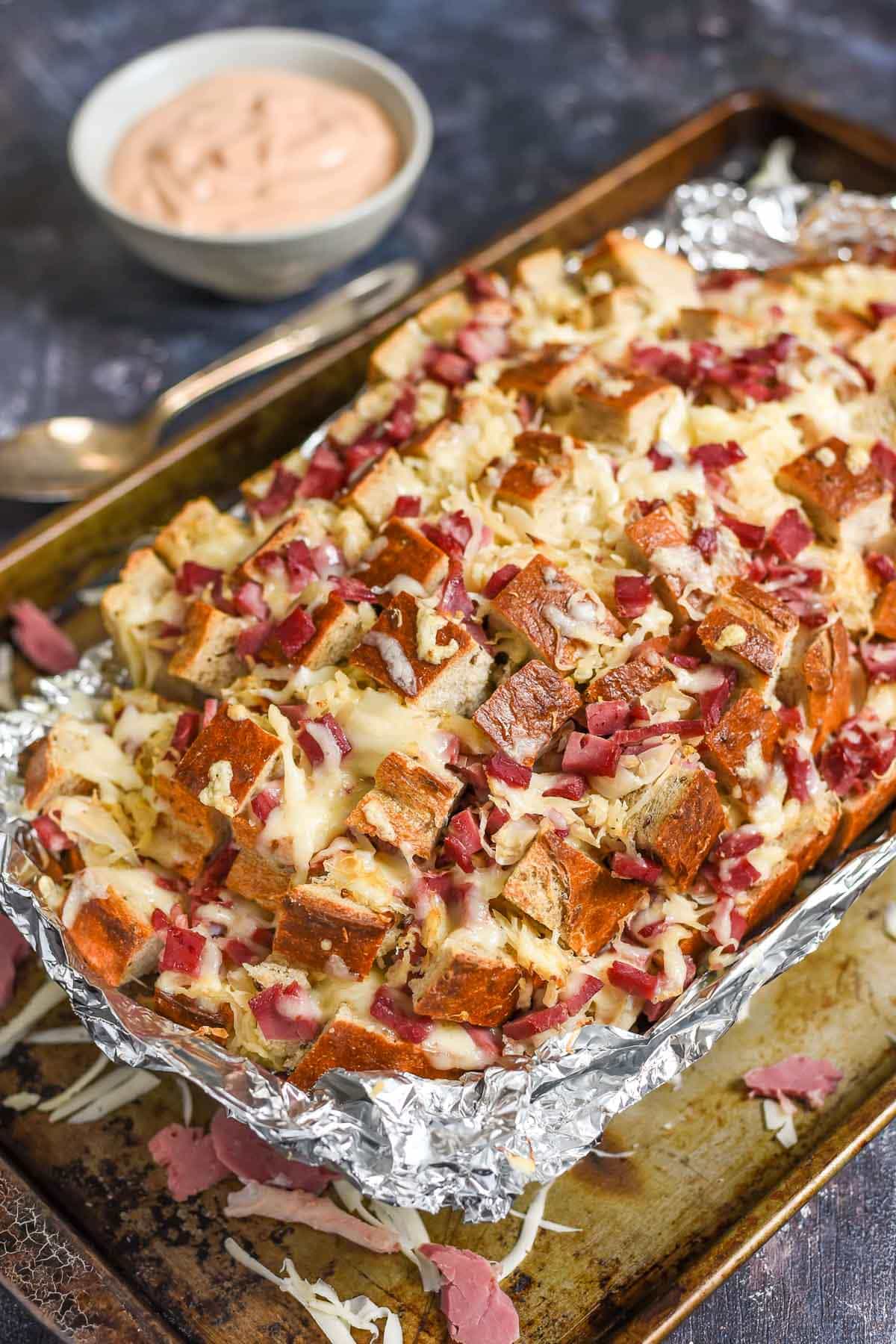 Make this Pull Apart Reuben Bread as an appetizer or dinner. Either way it will disappear fast!