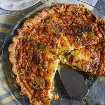 Mushroom and Leek Quiche with Gruyere Cheese is the perfect recipe for all your spring brunches@