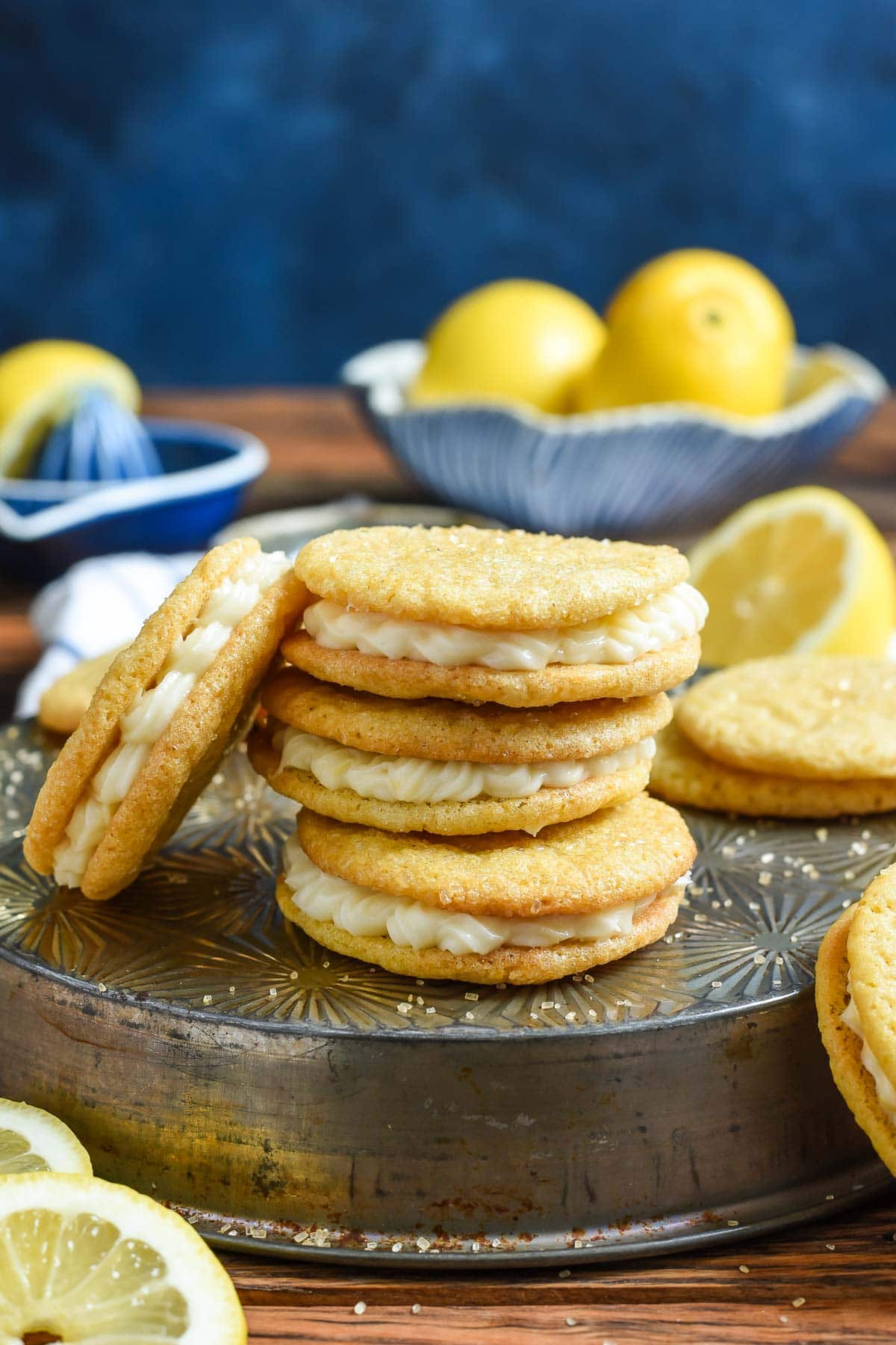 Lemon Sandwich Cookies are filled with a fresh and zingy lemon cream cheese filling that's perfect for spring!
