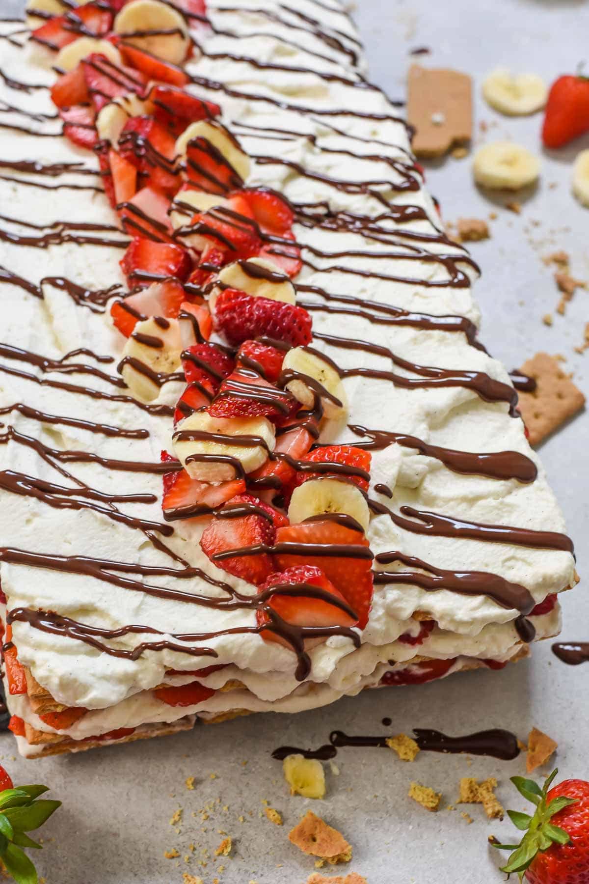 This Strawberry Icebox Cake recipe is so easy to make! It's the perfect cool, creamy, no bake dessert for summer!
