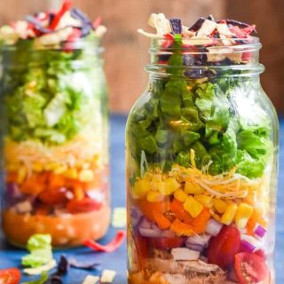 Mason Jar Chicken Taco Salad