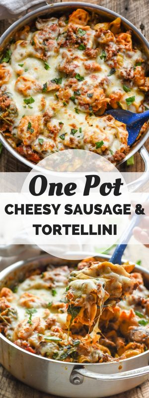 Cheesy One Pot Tortellini and Sausage | NeighborFood