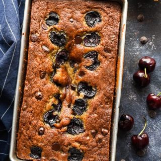 This Cherry Chocolate Chip Banana Bread may look fancy, but it's a cinch to make and tastes so good@