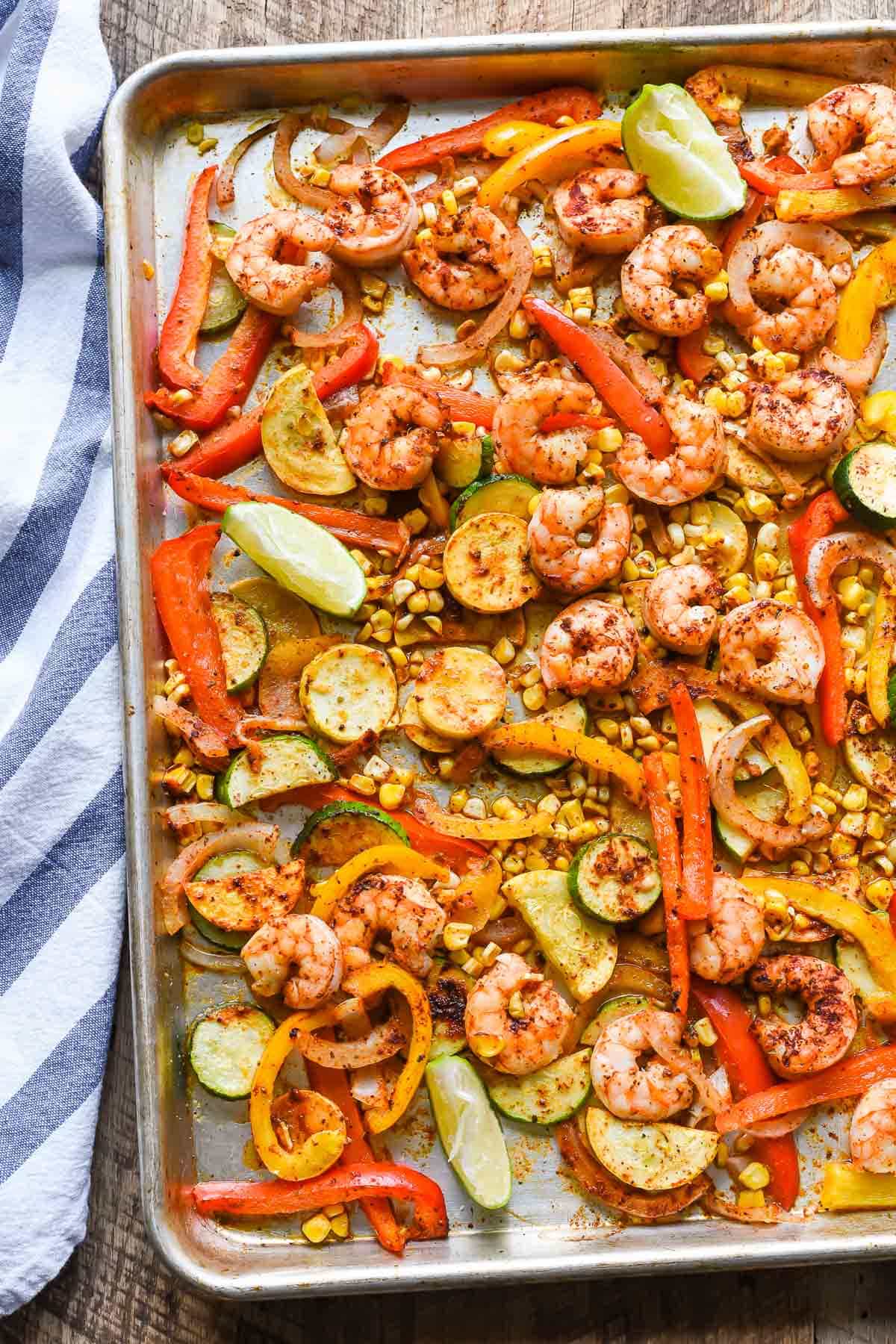 Dinner comes together on a single pan with these easy Sheet Pan Shrimp Tacos!