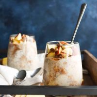 Apple Butter Overnight Oats are creamy with a swirl of sweetly spiced apple butter. This is how fall should taste!