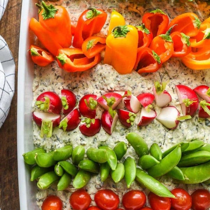 This Garden Veggie Dip is the perfect addition to a farm themed birthday party! Read on for tips on how to throw an easy, fun Farm Birthday!