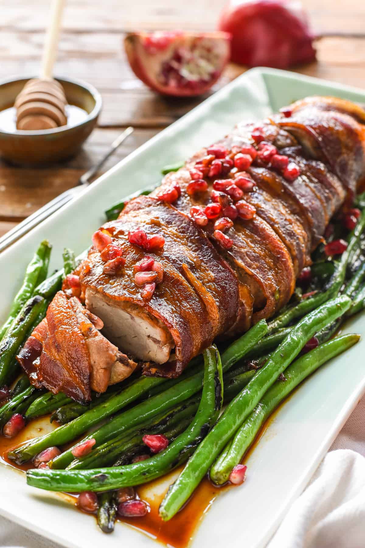 This Bacon Wrapped Pork Tenderloin is an EASY dish that comes together in under an hour!