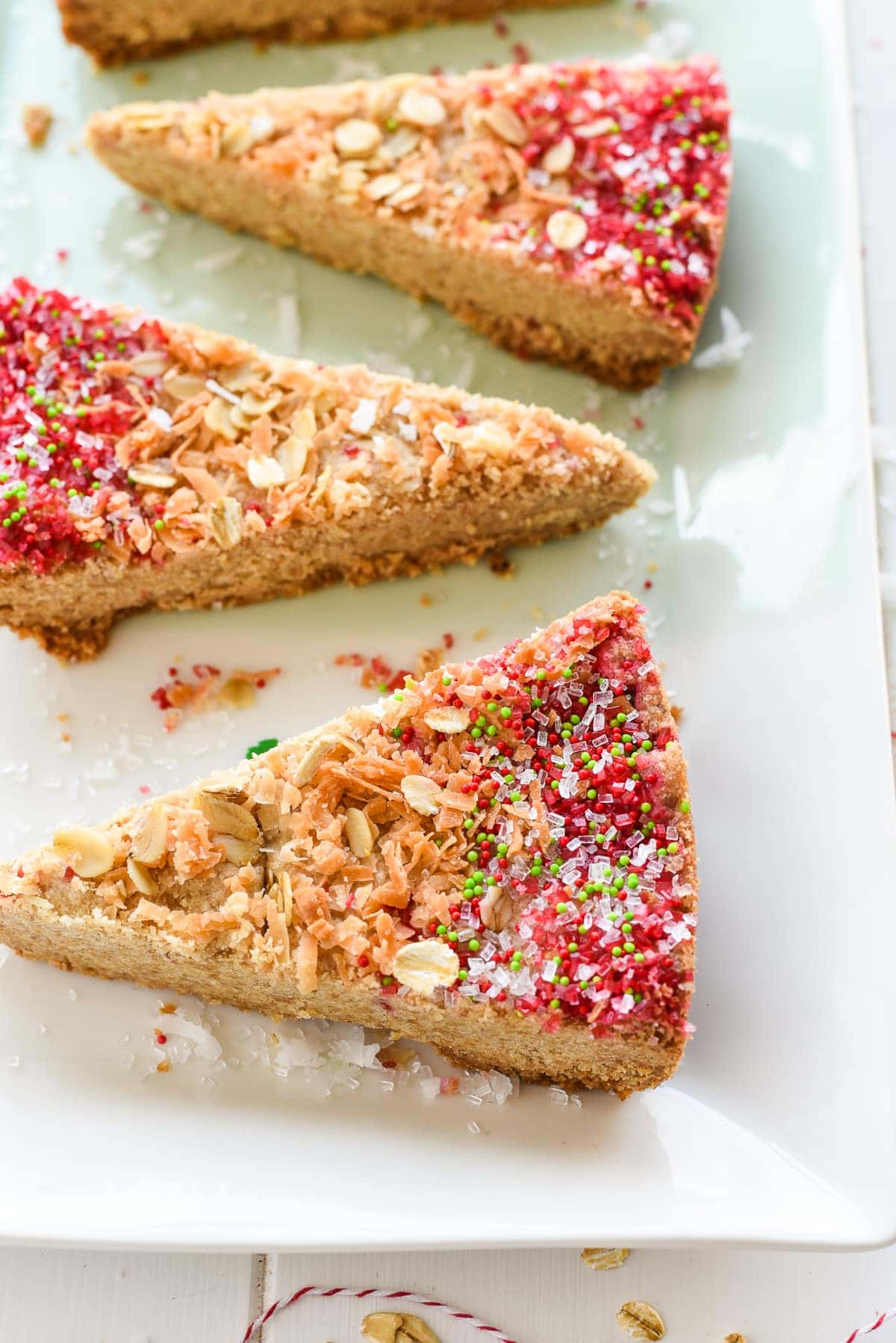 These simple toasted coconut shortbread wedges are perfect for the holidays!
